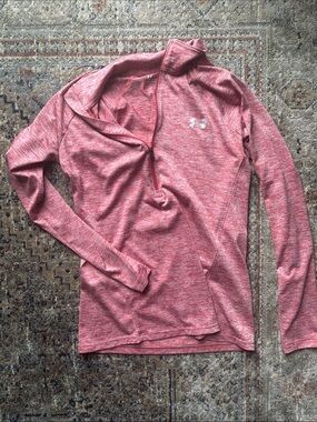 Under Armour Heathered Rose Pink Quarter-Zip Training Top
